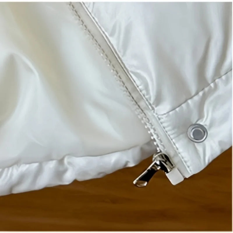 Children's Jacket Girl Thickened Cotton Padded Hooded Puffer Coat 4-8Y Boys Girls Warm Winter Clothes for Kids Shiny Outerwear