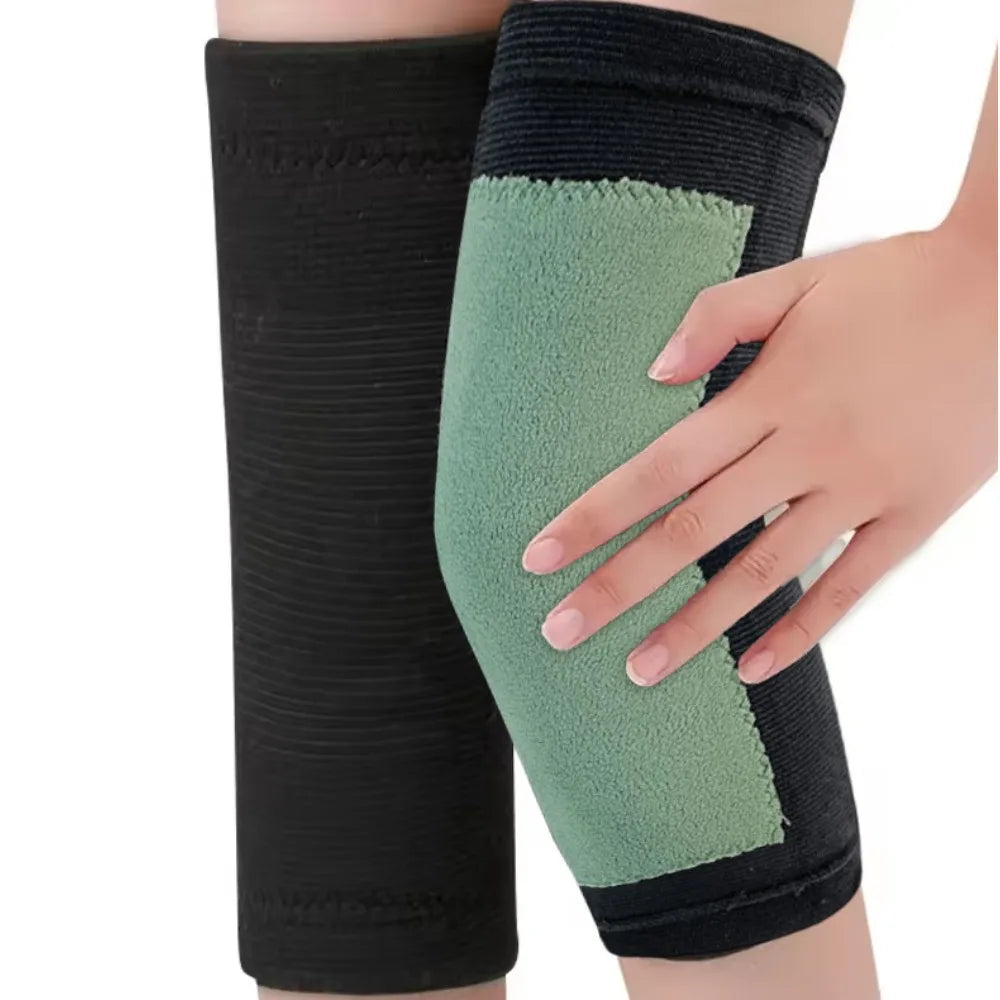 Warm Knee Warmers Thermal Arthritis Support for Elderly Adults Indoor Winter Sports Leg Protection Healthcare Pain Relief 1pair