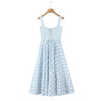 2025 summer new product women's clothing fashionable, fresh, sweet and elegant waist-hugging lace-up design suspender dress