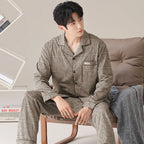 Pajamas for Men Sleepwear Sleeping Autumn Cotton Large-sized Casual Long-sleeved Pants Summer Winter Suits
