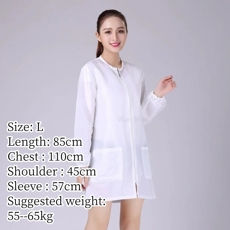 Hair Salon Work Clothes Pet Grooming Uniforms Long Sleeve Beauty Salon Smock Barber Shop Hairdresser Robe Anti Hair Gown Y1206