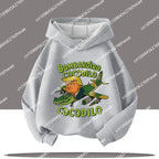 Boy's sports shirt -interesting Italian brain rot Tung Tungtung Sahur children's hooded shirt                h cartoon print-fall/winter top