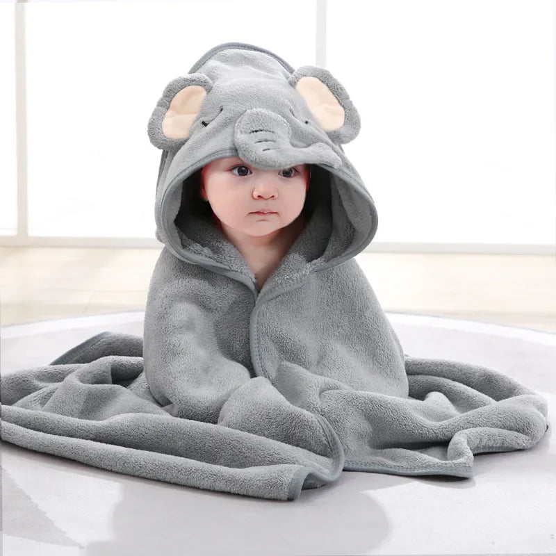 Baby Bath Towels Cartoon Animal Soft Newborn Hooded Towel Blanket Toddler Bathrobe Warm Sleeping Swaddle Wrap for Boys Girls