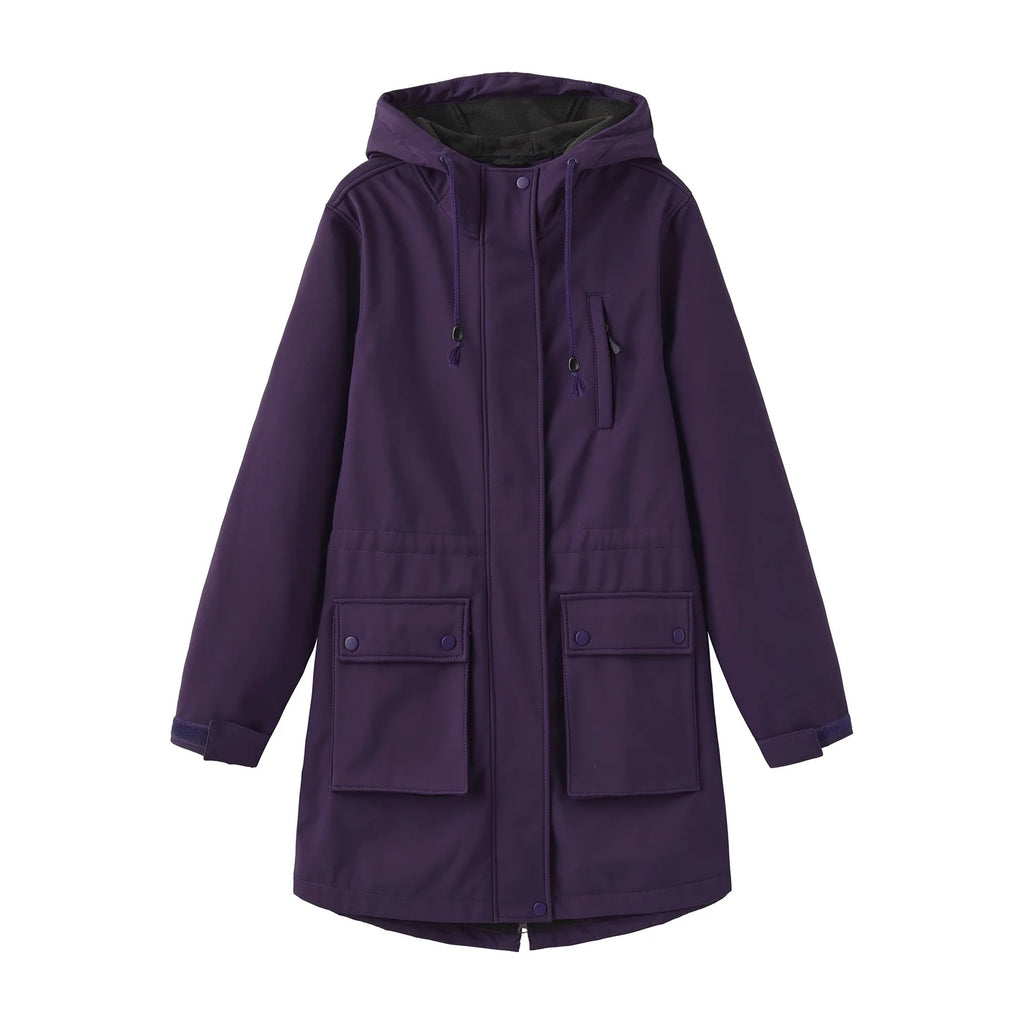 Waterproof Autumn Women's Mountaineering Coat Solid Big Pockets Hooded Loosse Female's Jacket Windproof Thermal outwear For Lady