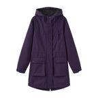 Waterproof Autumn Women's Mountaineering Coat Solid Big Pockets Hooded Loosse Female's Jacket Windproof Thermal outwear For Lady