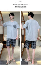 Men Pajamas Short Sleeve Shorts