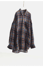 High-Quality Custom-Made Fabrics, Very Limited Quantity ~ Women's Plaid Long-Sleeve Shirt with Polo Collar, Casual Slim-Fit Loose Top, New Autumn 2025 Model