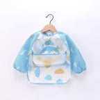 Baby Boys Girls Burp Cloth Banana Bibs for1-3Year Long Sleeve Scarf Waterproof Toddler Art Smock Feeding Bib Apron Pocket Infant
