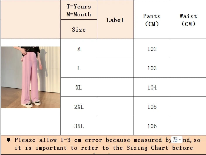 Maternity Clothings Maternity Wide Leg Pregnancy Pants Wear Trousers with Vertical Stripes Clothes for Pregnant Women