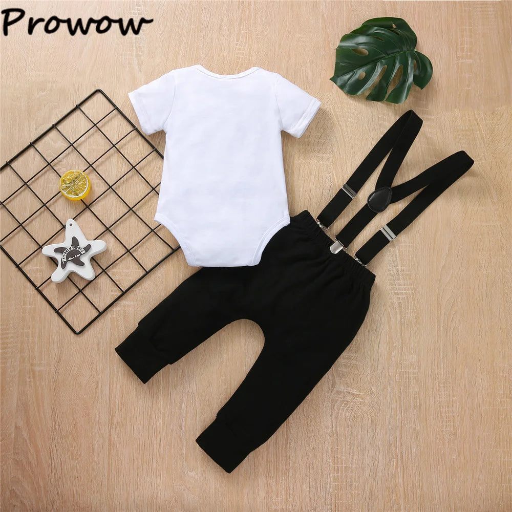 Baby Boys Birthday Outfits Sets Balloon Letter"1" Bodysuit and Y-back Suspender Shorts 1 Year Birthday Baby Cake Smash Clothes