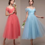 Fashion New Spring Summer Elegant Women V-Neck Backless Dress Lady Wedding Clothing A-Line MeshLong Skirt Girl Party Gift Dr1