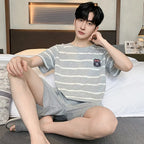 Men Pajamas Short Sleeve Shorts