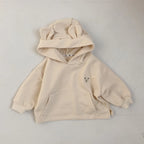 2024 Spring New Baby Boy Bear Hooded Sweatshirt Toddler Girls Cotton Clothes Embroidery Tops Kids Hoodies Outwear