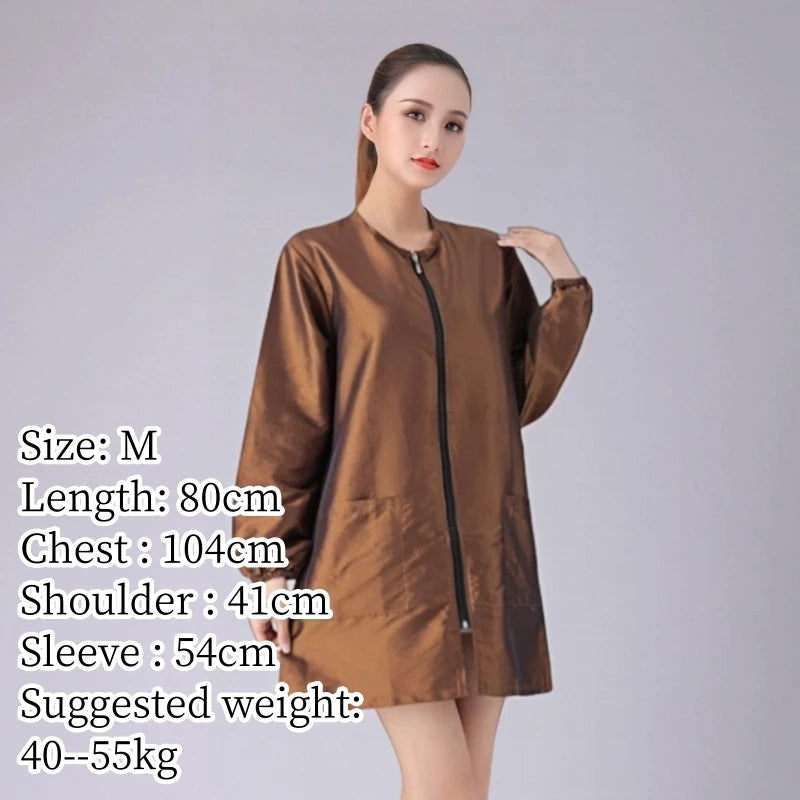 Hair Salon Work Clothes Pet Grooming Uniforms Long Sleeve Beauty Salon Smock Barber Shop Hairdresser Robe Anti Hair Gown Y1206