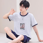 Men Pajamas Short Sleeve Shorts