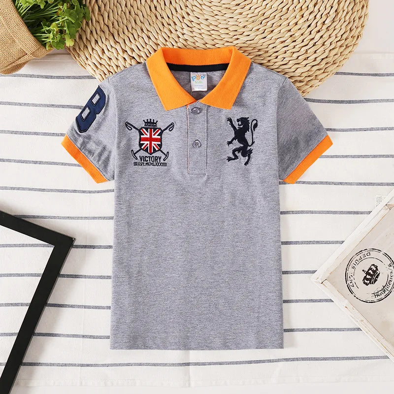 Boys Polo Shirts Short Sleeve Kids Shirt for Boys Collar Tees Fashion Baby Boys Girls Shirts 2-16 Years Children Clothes Tops
