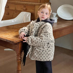 Girls Coat 2025 Winter New Thick Design Plush Stand Up Collar Jacket Daily Casual Versatile Temperament Warm and Comfortable