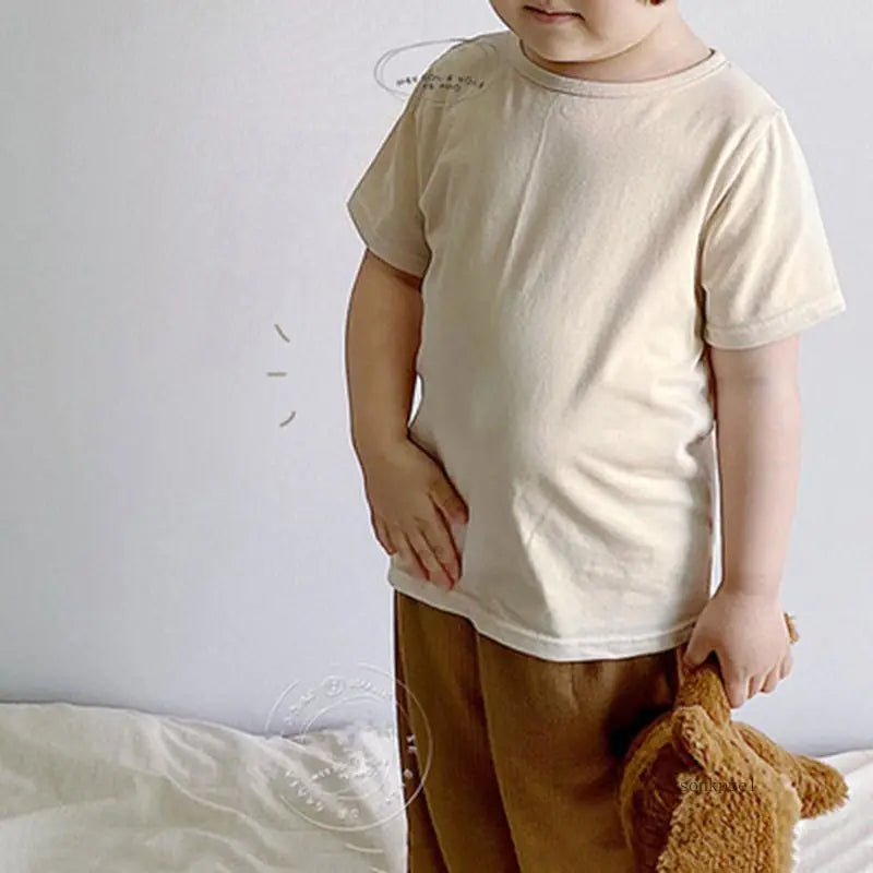 Baby Boy Stripe Shirt Summer Casual Short Bat Sleeve Kids Shirt