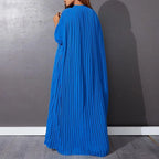 Women Eid Muslim Dresses Stand Collar Single Breasted Dubai Arab Vestidos Ramadan Casual Loose Kaftan Dress Solid Pleated