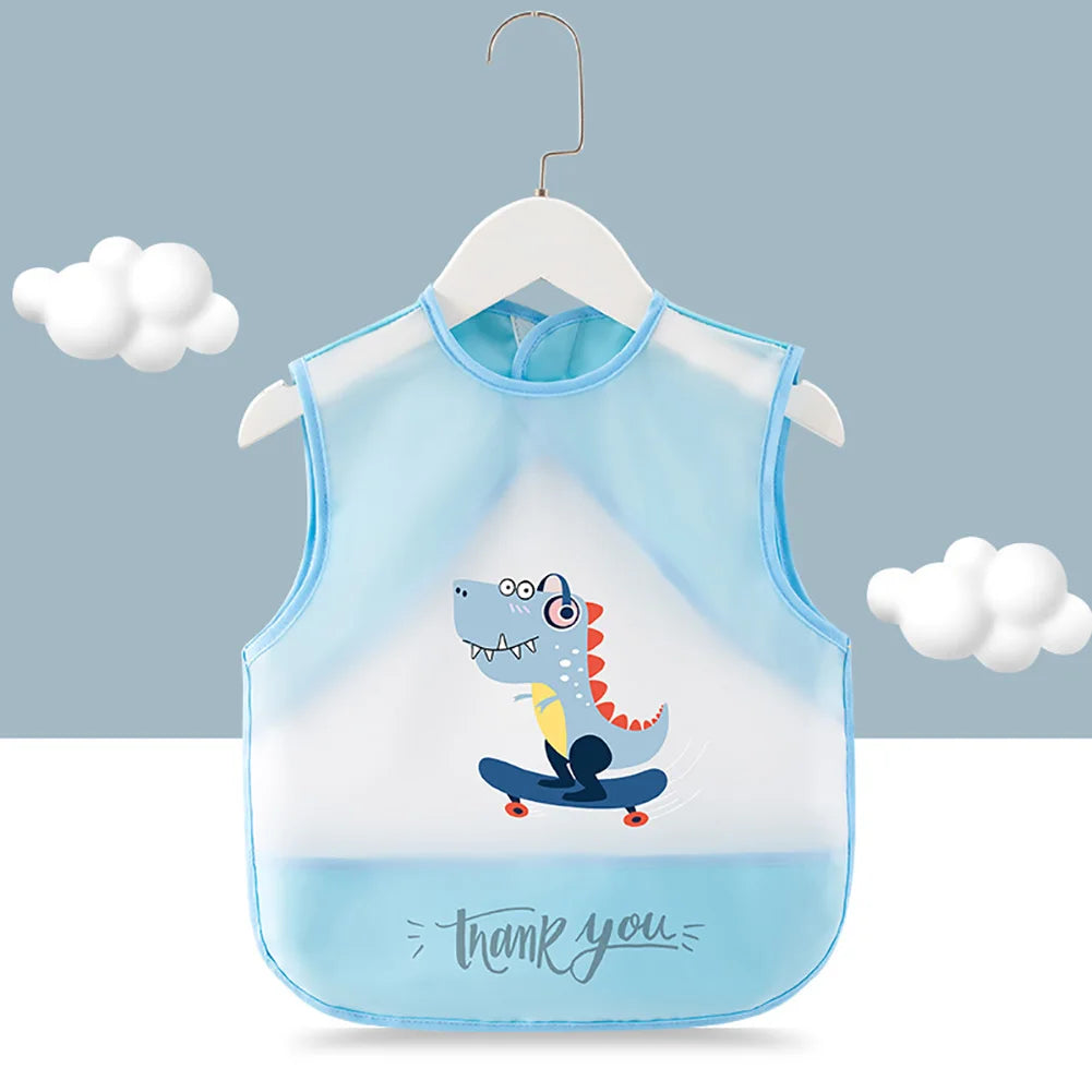 Cartoon Foldable Sleeveless Baby Bibs Waterproof Bib Feeding Baby Burp Cloths Girls Boys Saliva Towel Print Apron