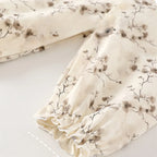 Spring and Autumn Baby Pure Cotton Velvet Jumpsuit with Plant Pattern Printed Baby Girl Clothing High Quality Baby Girl Clothing