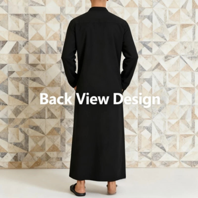 Tropical Robe Loose Stand-up Collar New Round Neck Hui Robe Arab Middle East Men's Clothing Robe Men