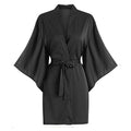Salon Client Gown Robes Cape Hair Salon Hair Cutting Smock for Clients Kimono Style Black Hairdressing Cape Client Smock