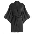 Salon Client Gown Robes Cape Hair Salon Hair Cutting Smock for Clients Kimono Style Black Hairdressing Cape Client Smock