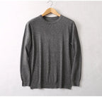 Men Sweater 85% Mulberry Silk 15% Cashmere Solid Colors Crew Neck everyday Long Sleeve Pullover Warm Top Shirt L XL XXL LY047