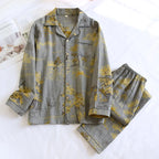 Men's Pajamas Can Be Worn Outside Spring Autumn Thin Cotton Long-sleeved Shirt Trousers Homewear Men Pyjama Set