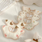 Baby saliva towel cotton bib gauze newborn waterproof spit milk rotating bib cute bib for boys and girls. baby bibs  baby stuff