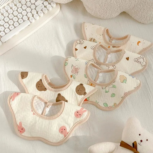Baby saliva towel cotton bib gauze newborn waterproof spit milk rotating bib cute bib for boys and girls. baby bibs  baby stuff