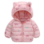 Baby Girls Hooded Down Jackets For Kids Coats Autumn Boys Cartoon Warm Jacket Coat Jacket Toddler Girl Zipper Jacket Outerwear