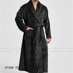 Winter Thicken Flannel Long Robe Couple Sleepwear