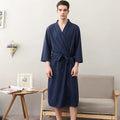 Women Men Pajamas Bathrobe Couples Waffle Bathrobe Cotton Men's Bathrobe
