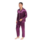 Mens Satin Pajamas Set Two Pieces Sleepwear