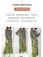 Long Dresses Womens Dresses Folding Dress Spring and Autumn Women's new High-end Design with Relaxed Temperament and Long Skirt