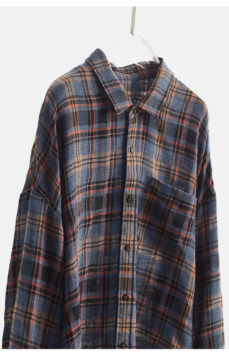 High-Quality Custom-Made Fabrics, Very Limited Quantity ~ Women's Plaid Long-Sleeve Shirt with Polo Collar, Casual Slim-Fit Loose Top, New Autumn 2025 Model