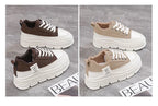 Shoes2025 Women Autumn Trend New Woman Flats Shoes Chunky Lace-up Soft-sole Casual Sneakers Female Vulcanized Shoe Walking Shoe