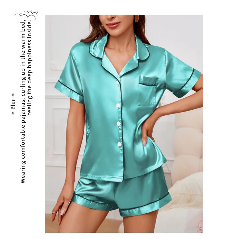 Women's Pajamas Set Satin Sleepwear