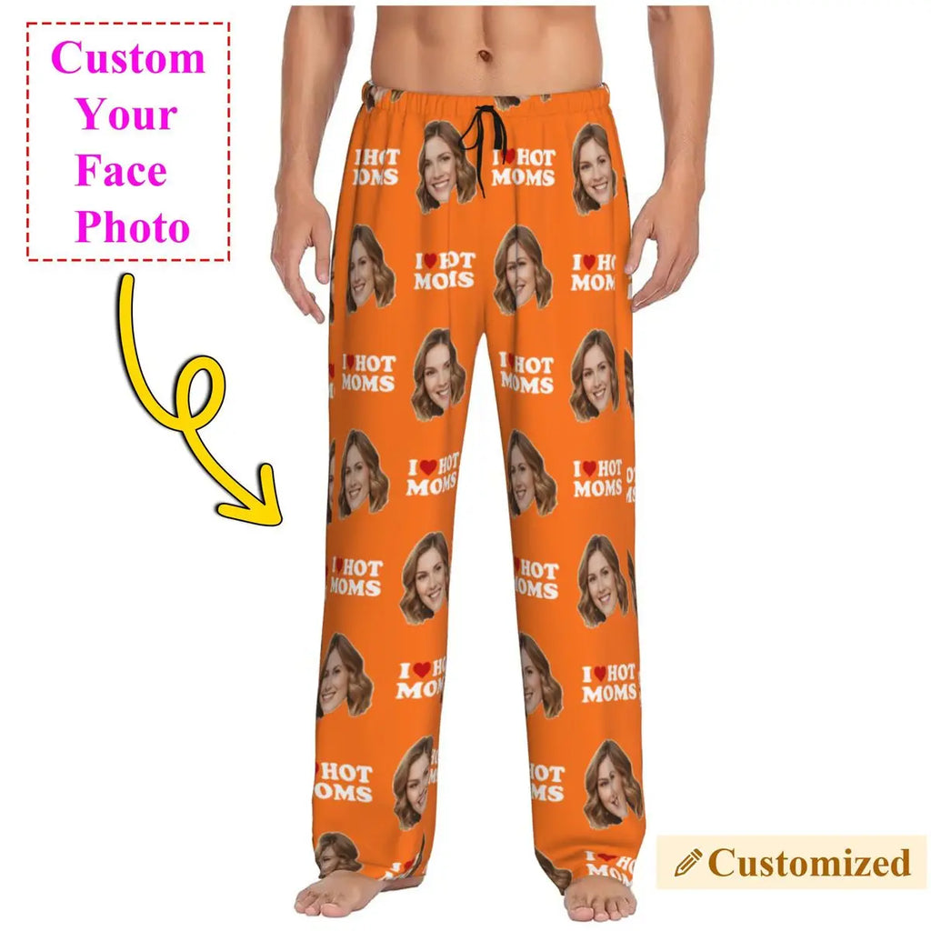 I Love Hot Moms Custom Pajama Pants