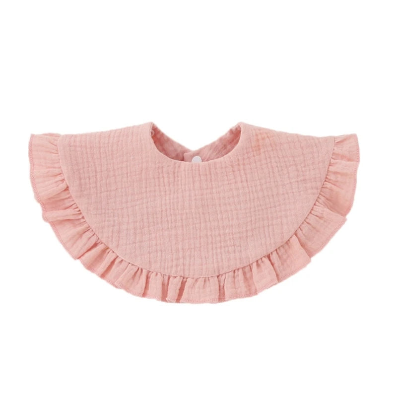 Korean Baby Feeding Drool Bib Ruffle Solid Infants Lace Saliva Towel Soft Cotton Burp Cloth For Newborn Toddler Kids Bibs