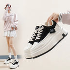 Shoes for Women Autumn Trend New Woman Flats Shoes Chunky Lace-up Soft-sole Casual Sneakers Female Vulcanized Shoe Walking Shoe