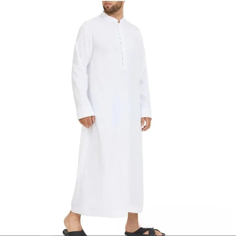 Tropical Robe Loose Stand-up Collar New Round Neck Hui Robe Arab Middle East Men's Clothing Robe Men