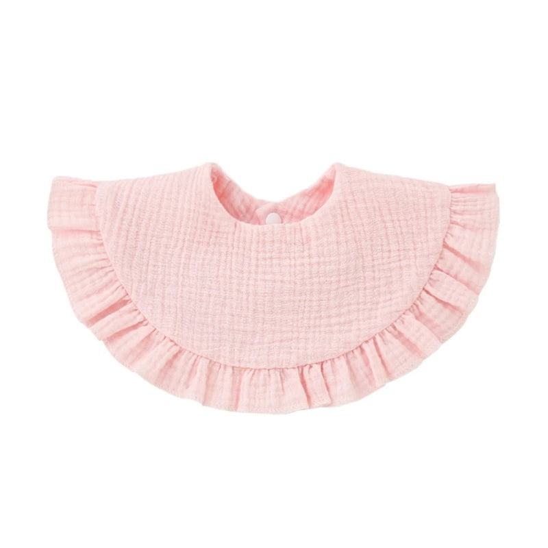 Korean Baby Feeding Drool Bib Ruffle Solid Infants Lace Saliva Towel Soft Cotton Burp Cloth For Newborn Toddler Kids Bibs