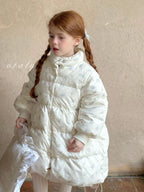 2025 Winter New Down Coat Korean Fashion Princess Floral Print Warm Cotton-padded Outerwear Kids Casual Sweetheart Parkas