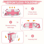 Portable Travel Bathtub, Collapsible Baby Bathtub, with Thermometer &1Soft Floating Cushion, with Drain Hole,For Baby 0-36 Month