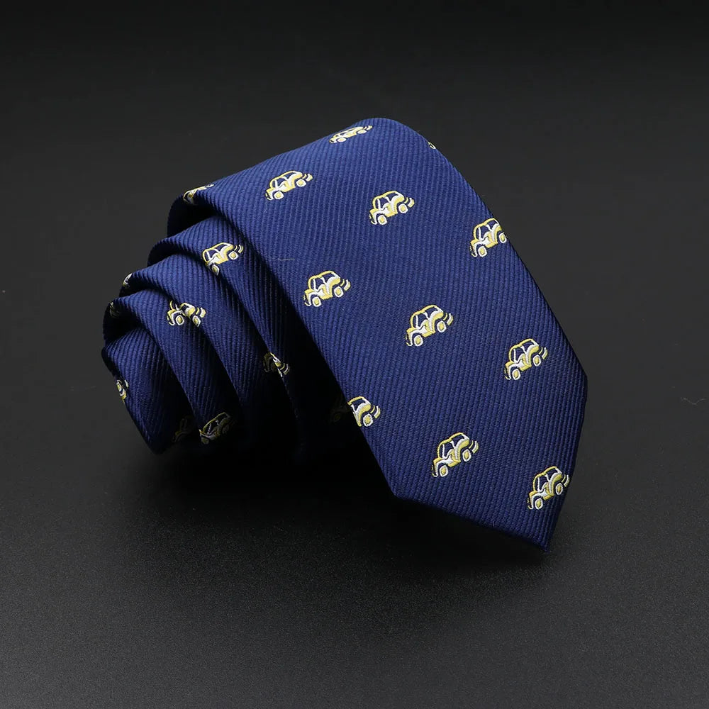 New Design Animal Tie For Men Polyester Woven Necktie Ladybug Dog Dinosaur Shark Jacquard Fashion Party Wedding Gravata Ties