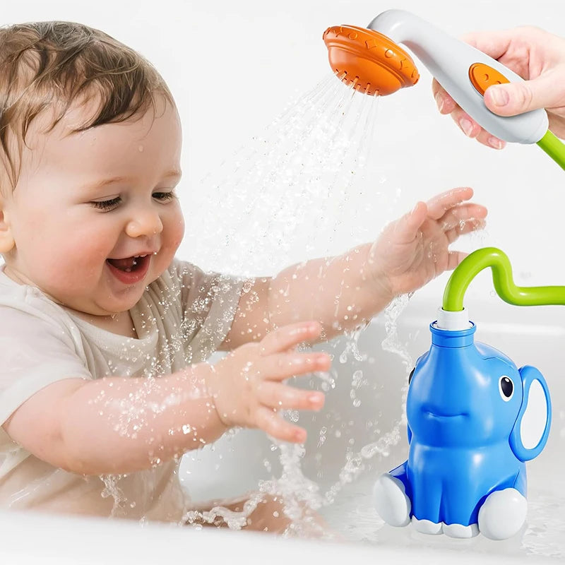 Baby Bath Shower Head Toys for Kids Ages 2-4, Bath Toys for Infants with Elephant Water Pump for Kids 3-5, Kids Bath Toys