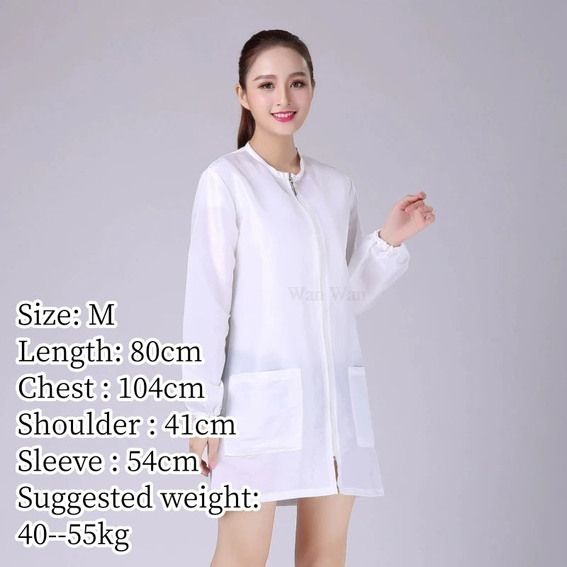 Hair Salon Work Clothes Pet Grooming Uniforms Long Sleeve Beauty Salon Smock Barber Shop Hairdresser Robe Anti Hair Gown Y1206